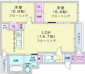 西１８丁目駅 徒歩14分 1階の物件間取画像